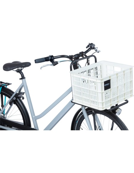 Basil fietskrat M bright white 29.5L recycled
