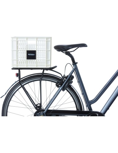 Basil fietskrat M bright white 29.5L recycled
