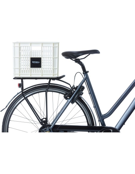 Basil fietskrat M bright white 29.5L recycled