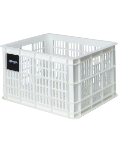 Basil fietskrat M bright white 29.5L recycled