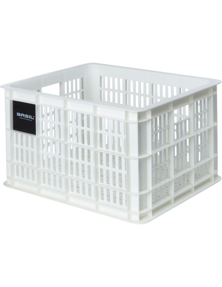 Basil fietskrat M bright white 29.5L recycled