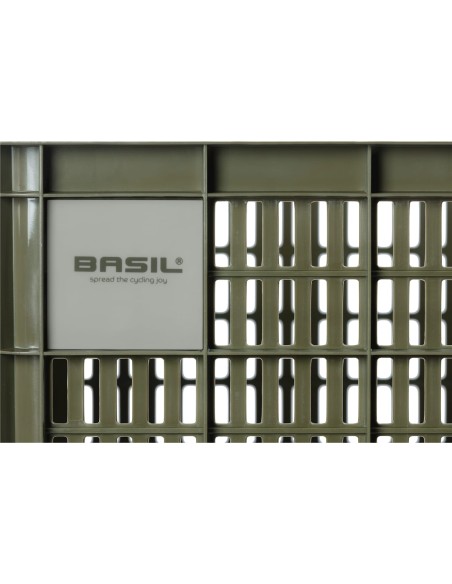Basil fietskrat L moss green 40L recycled