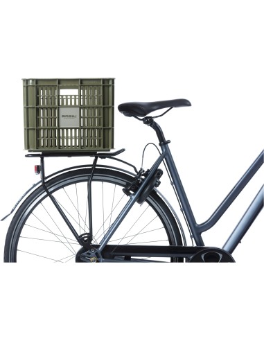 Basil fietskrat L moss green 40L recycled