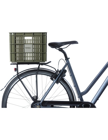 Basil fietskrat L moss green 40L recycled