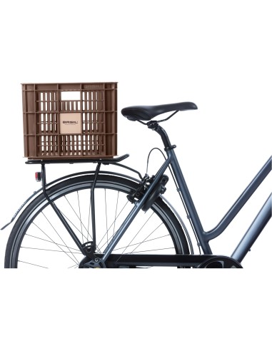 Basil fietskrat L brown 40L recycled