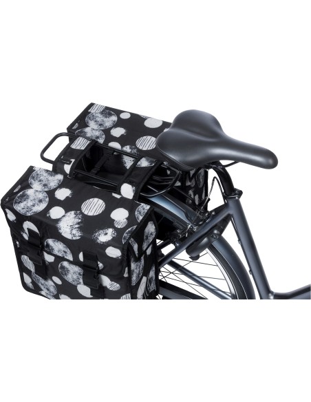 Basil fietstas dubbel Mara XL Sphere zwart/grijs 35L