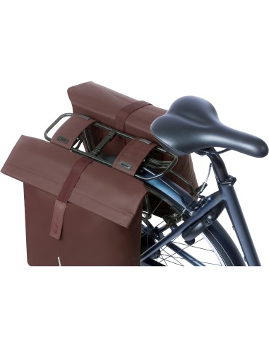 Basil fietstas dubbel City roasted brown 28-32L