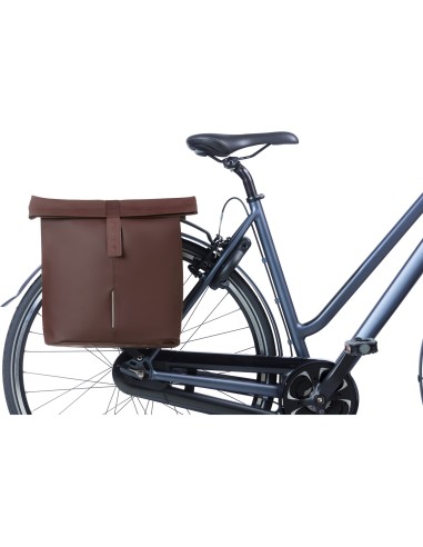 Basil fietstas dubbel City roasted brown 28-32L