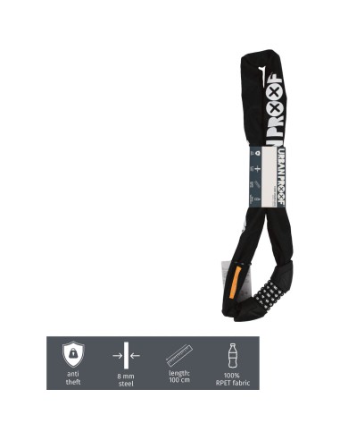 Urban Proof kettingslot code 100/8 Recycled zwart