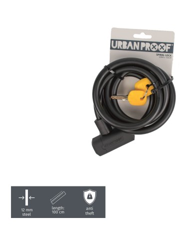 Urban Proof kabelslot 12mm 150cm zwart