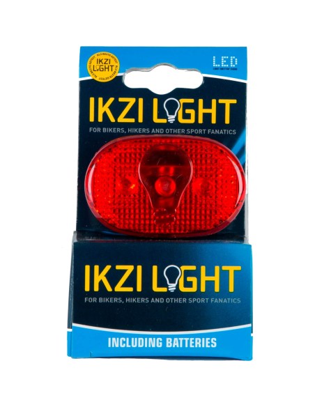 IKZI Light achterlicht ovaal 3 led batterij zadelpen