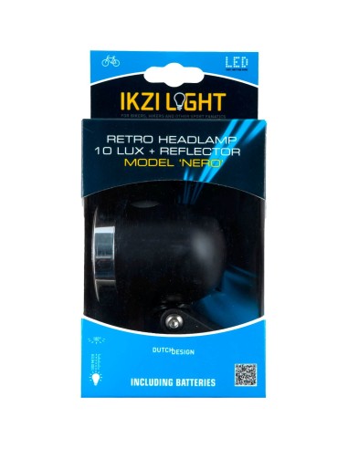 IKZI Light koplamp Nero batterij 10 lux zwart
