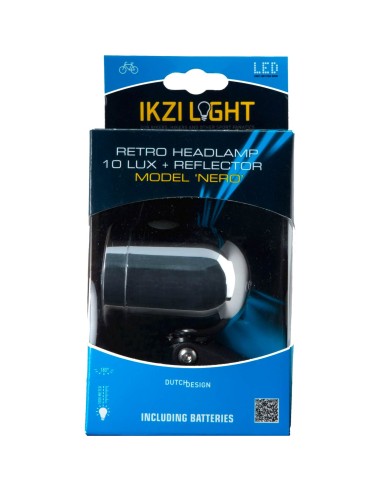 IKZI Light koplamp Nero batterij 10 lux chroom