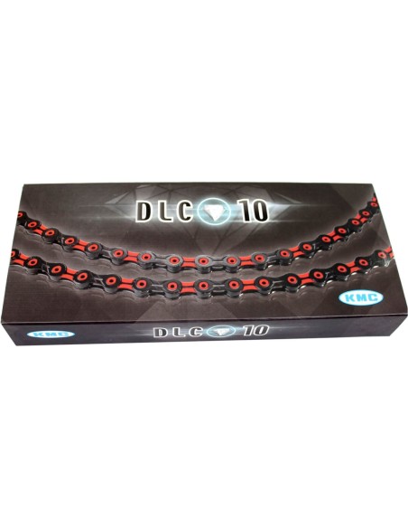 KMC ketting DLC10 black/red 116s