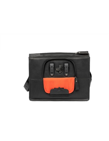 New Looxs laptoptas Fellini leer zwart 19L 15 inch