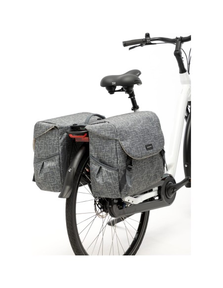 New Looxs fietstas dubbel Mondi Joy Ivy grey MIK 38L