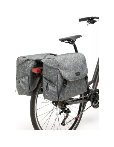 New Looxs fietstas dubbel Mondi Joy Ivy grey Racktime 38L