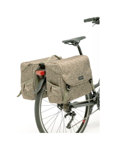 New Looxs fietstas dubbel Mondi Joy Ivy walnut Racktime 38L