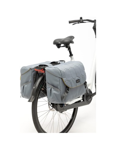 New Looxs fietstas dubbel Mondi Joy Quilted grey 38L
