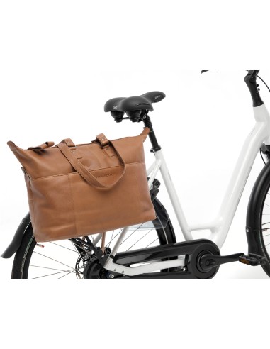 New Looxs laptoptas leer Verla cognac 21 liter