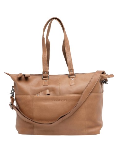 New Looxs laptoptas leer Verla cognac 21 liter