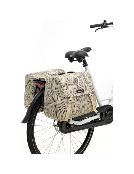 New Looxs fietstas dubbel Joli Alma sand 37L