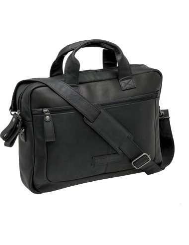 New Looxs laptoptas Luko leer zwart 7.5L 15 inch