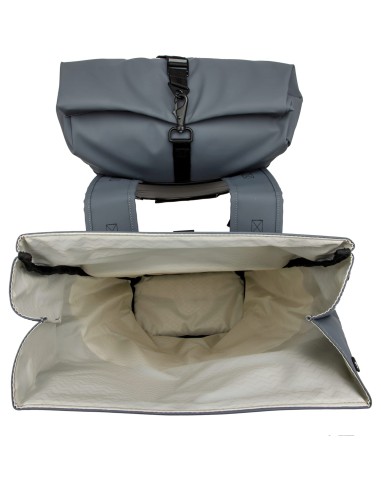 New Looxs fietstas dubbel Nyborg donkergrijs/zwart 34L