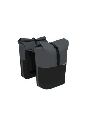 New Looxs fietstas dubbel Nyborg donkergrijs/zwart MIK 34L