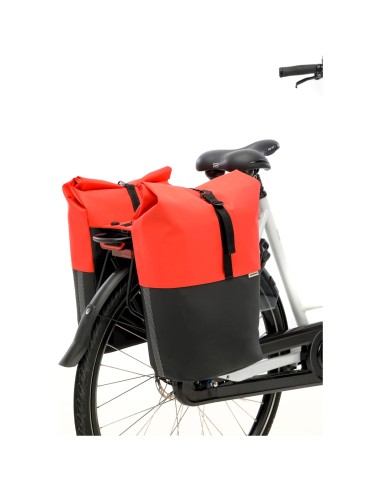 New Looxs fietstas dubbel Nyborg rood/zwart MIK 34L