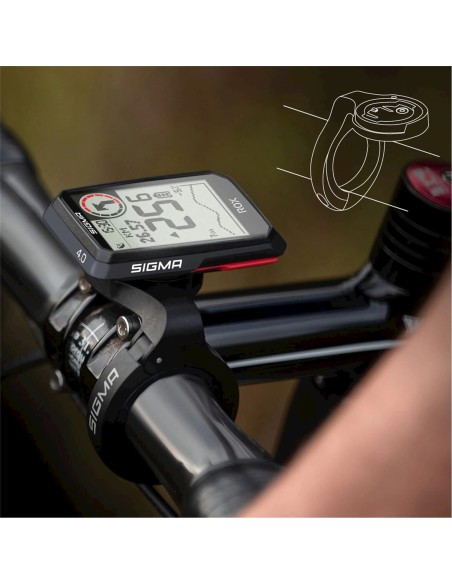 Sigma fietscomputer ROX 4.0 GPS Black HR top mount set