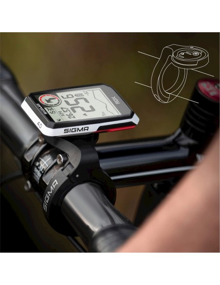 Sigma fietscomputer ROX 4.0 GPS White HR top mount set