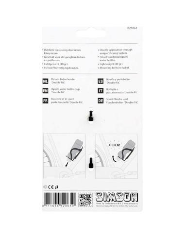 Simson bidonhouder DoubleFit mat zwart