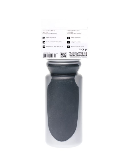 Simson bidon Grip 550ml zwart/grijs met stofkap