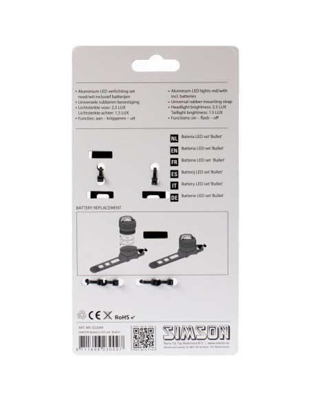 Simson verlichtingsset Bullit batterij