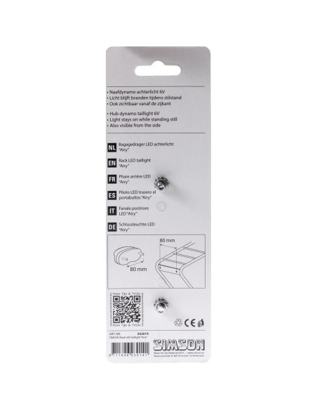 Simson achterlicht Airy dynamo 80mm
