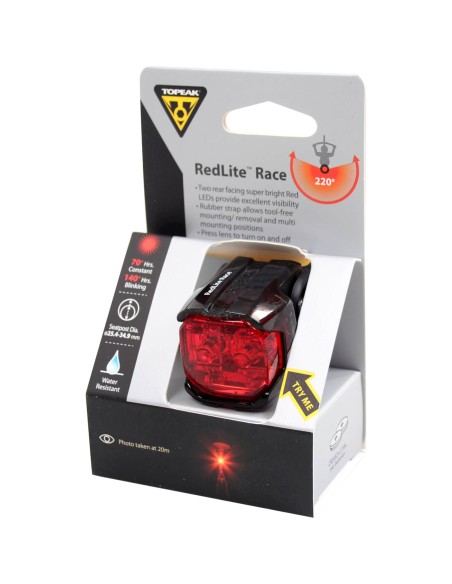 Topeak achterlicht Redlite Race batterij zwart