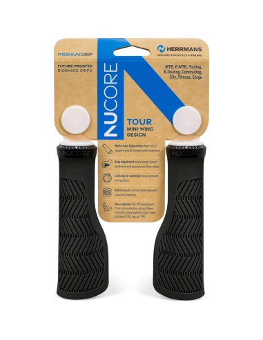 Herrmans handvatten Nucore Grip tour wave 130mm zwart