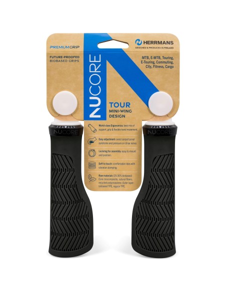 Herrmans handvatten Nucore Grip tour wave 130mm zwart