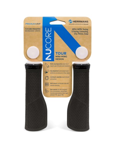 Herrmans handvatten Nucore Grip tour peak 130mm zwart