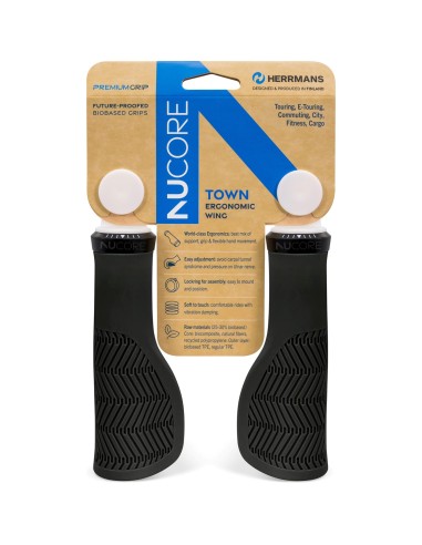 Herrmans handvatten Nucore Grip town wave 130mm zwart