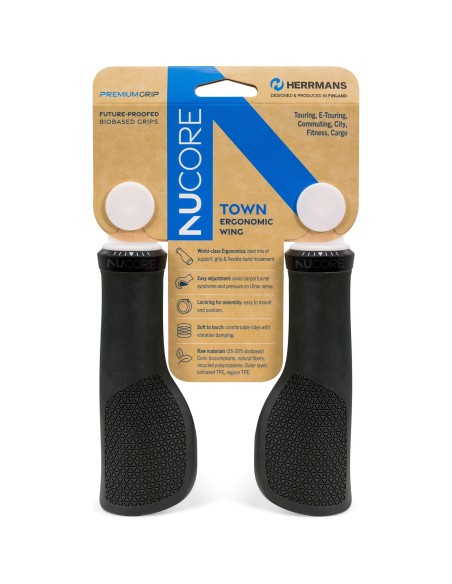 Herrmans handvatten Nucore Grip town peak 130mm zwart