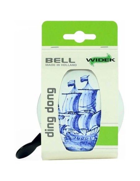 Widek bel Ding Dong delfts blauw boot op kaart