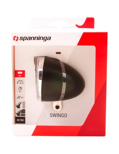 Spanninga koplamp Swingo Xb batterij 4 lux zwart