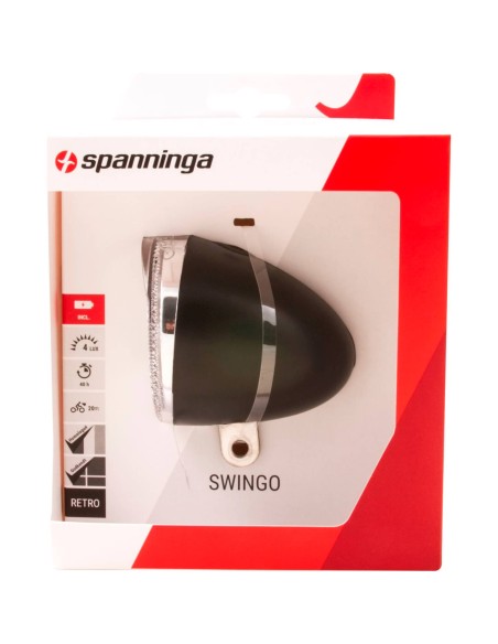 Spanninga koplamp Swingo Xb batterij 4 lux zwart