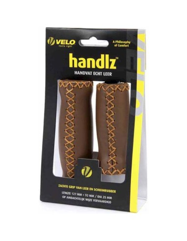 Velo handvatten leer 92/127mm donker bruin