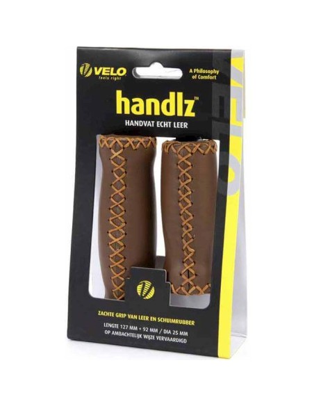 Velo handvatten leer 92/127mm donker bruin