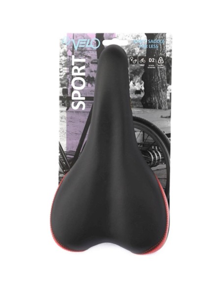 Velo zadel Plush Sport VL-3011 zwart/rood