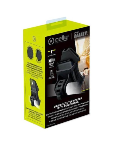 Celly telefoonhouder met powerbank zwart