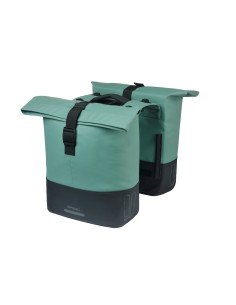 Basil fietstas dubbel Cove zilvergroen/zwart MIK 28-32L
